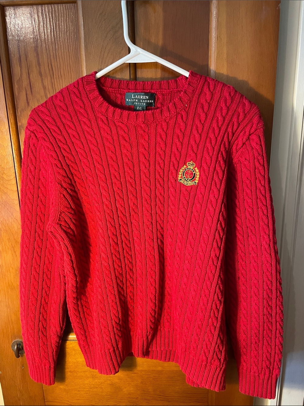 Ralph Lauren Vintage Cable Knit Chunky Cotton Crewneck Sweater